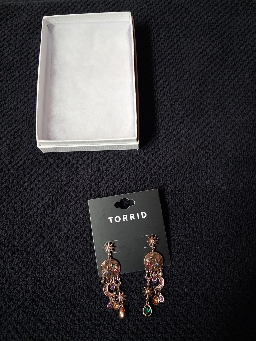paparazzi Rose Gold-Tone Dangle Earrings with Multicolor Gem Drops